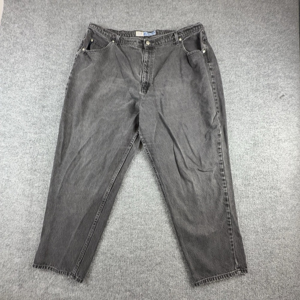 VTG Faded‎ Glory Jeans Womens 26W Charcoal Wash High Rise Relaxed Tapered Denim